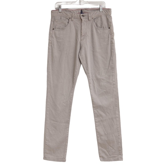 JONNIE-O Men's Terry 5 Pocket Pants Size 33X32 Color Gray Khaki MSRP $178.00! - Picture 1 of 7